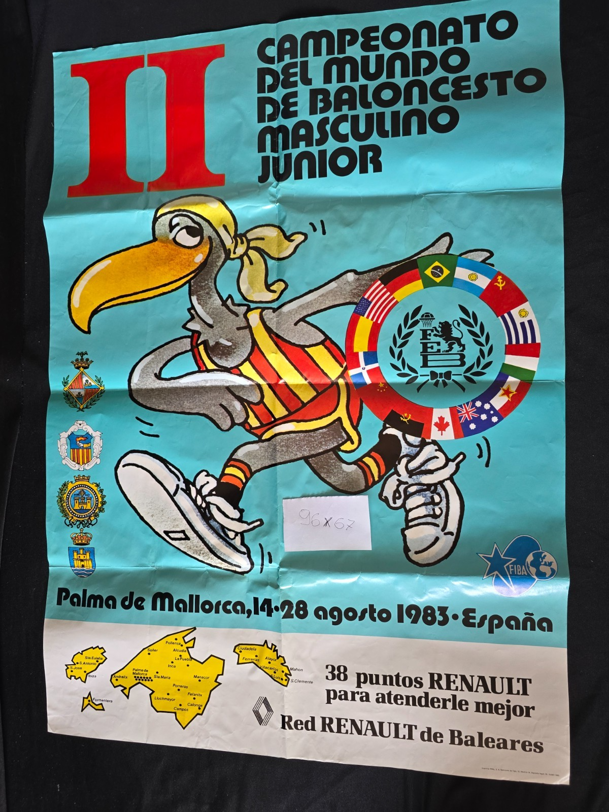 Poster Campionato mondiale maschile di pallacanestro Under-19 1983 originale