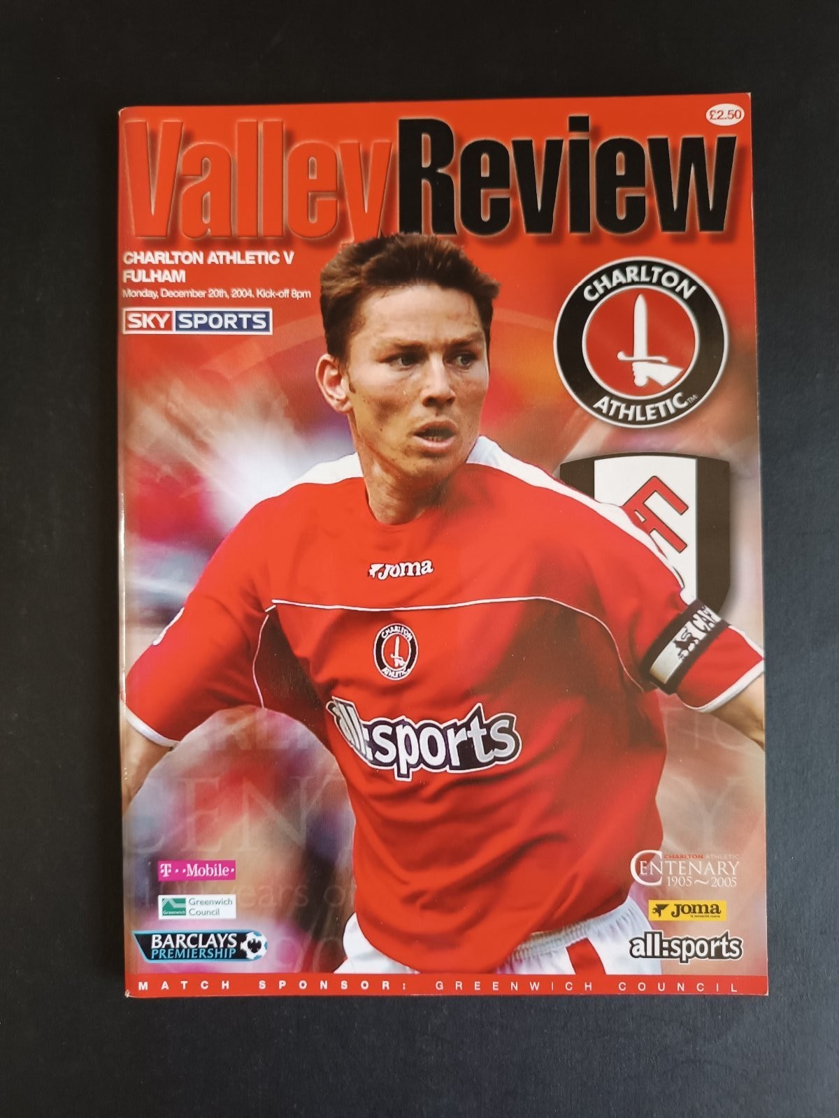 programma calcio Charlton Athletic vs Fulham 2004