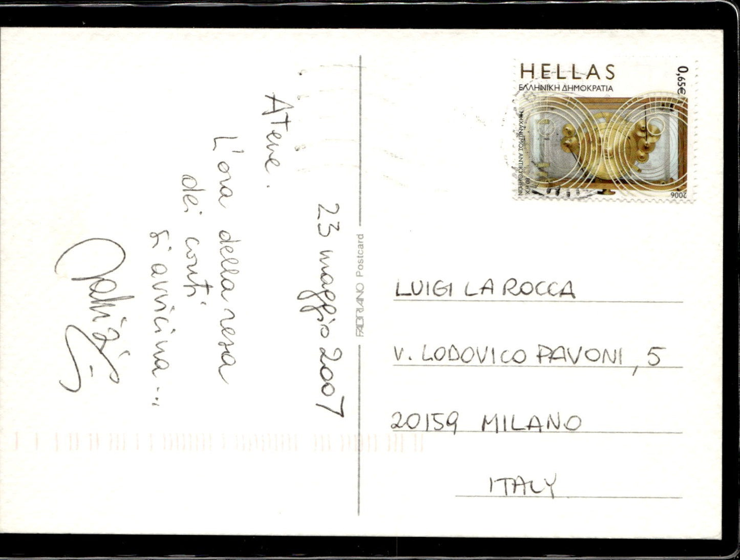 cartolina postcard Calcio Milan 2007 Finale Champions Milan Liverpool