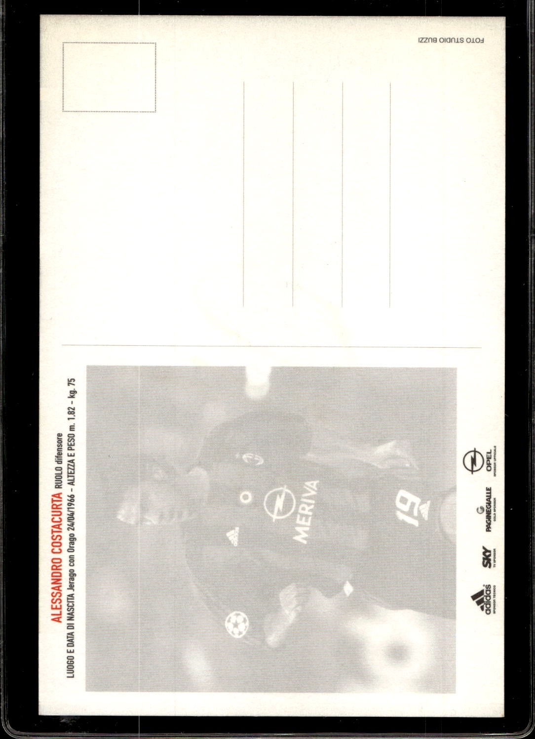 cartolina postcard Calcio Milan con Autografo 2003/04 - Costacurta