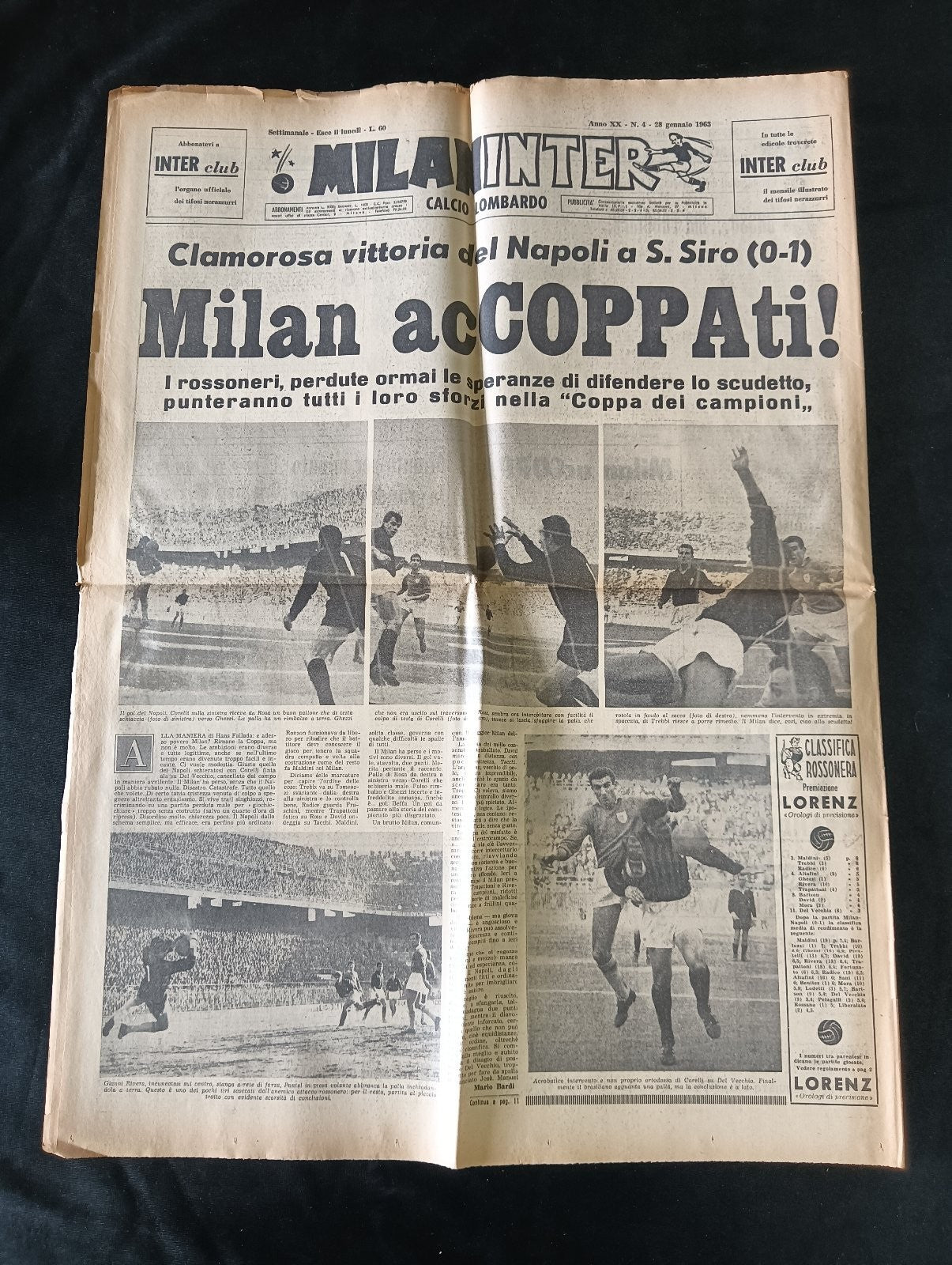 quotidiano MILANINTER numero 4 - 1963 - Inter Mazzola