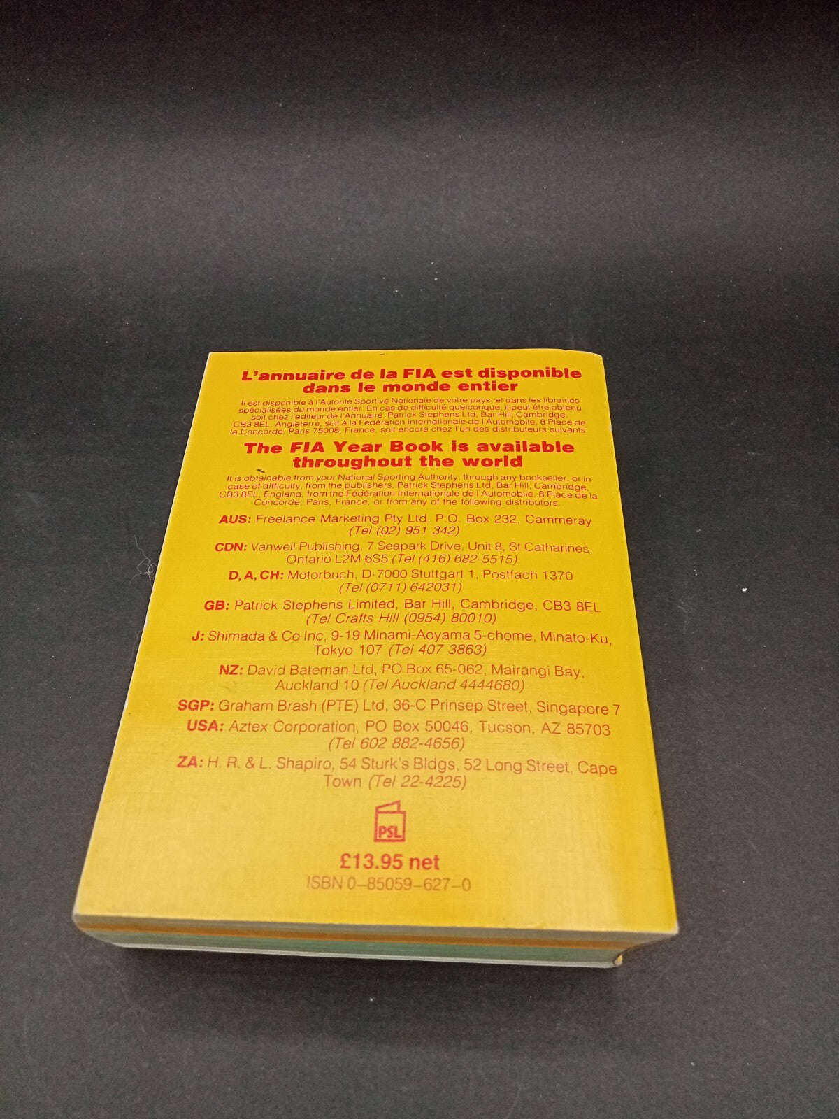 Year book of automobile sport '84 FIA 1984 Ayrton Senna