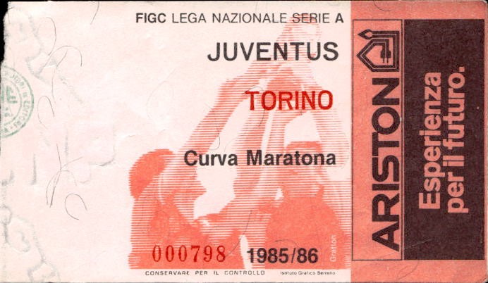 Biglietto stadio Juventus-Torino Lega Nazionale Serie A 1985-86