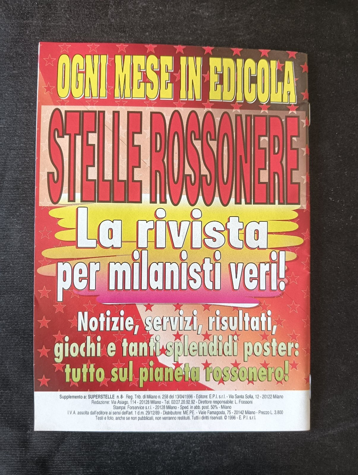 Rivista PASSIONE ROSSONERA Suppl. Superstelle n 8