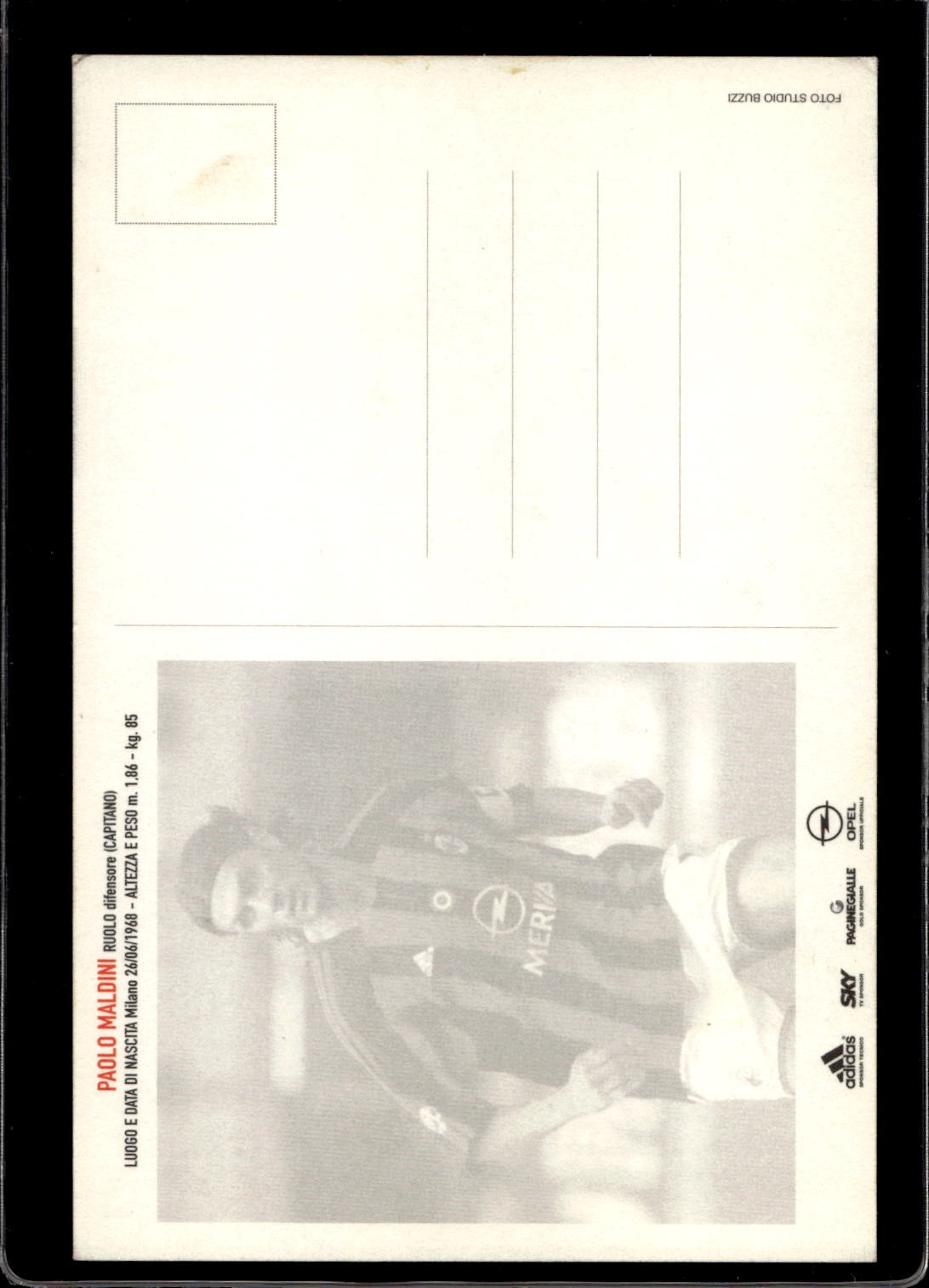 cartolina postcard Calcio Milan con Autografo 2003/04 Maldini