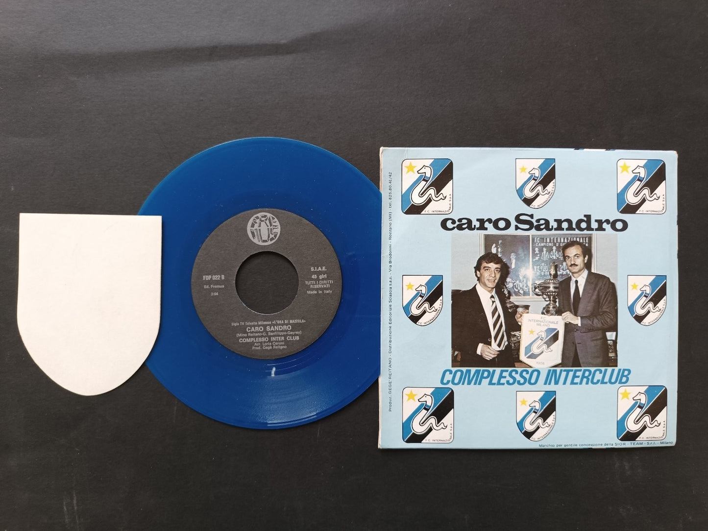 Vinile 45 giri INTER ALE' Inno ufficiale dell'inter versione originale + Adesivo