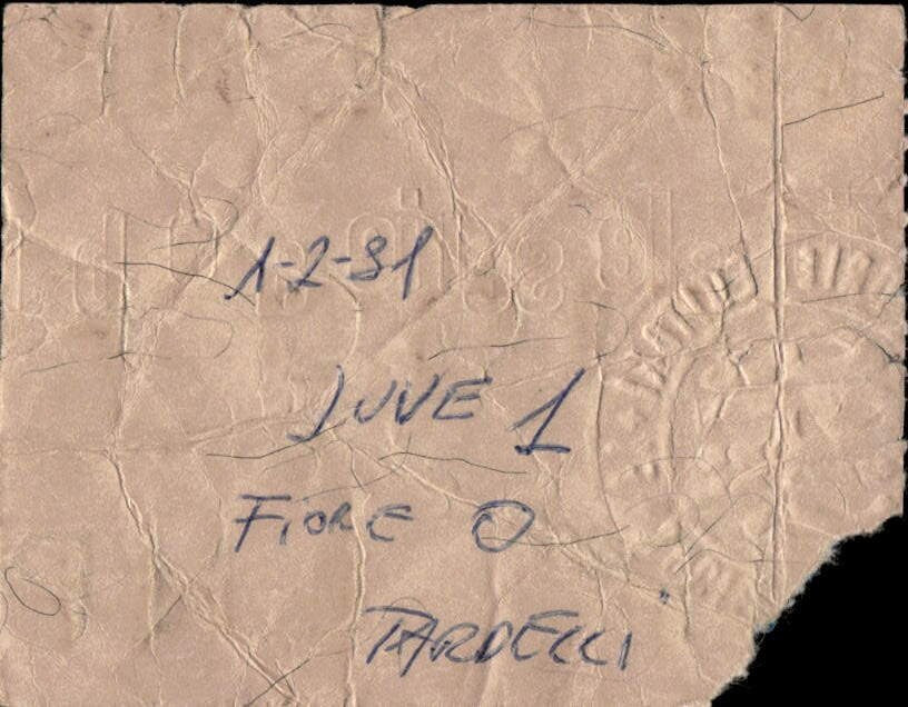 biglietto Ticket Stadio Fiorentina Juventus Campionato Nazionale 80-81