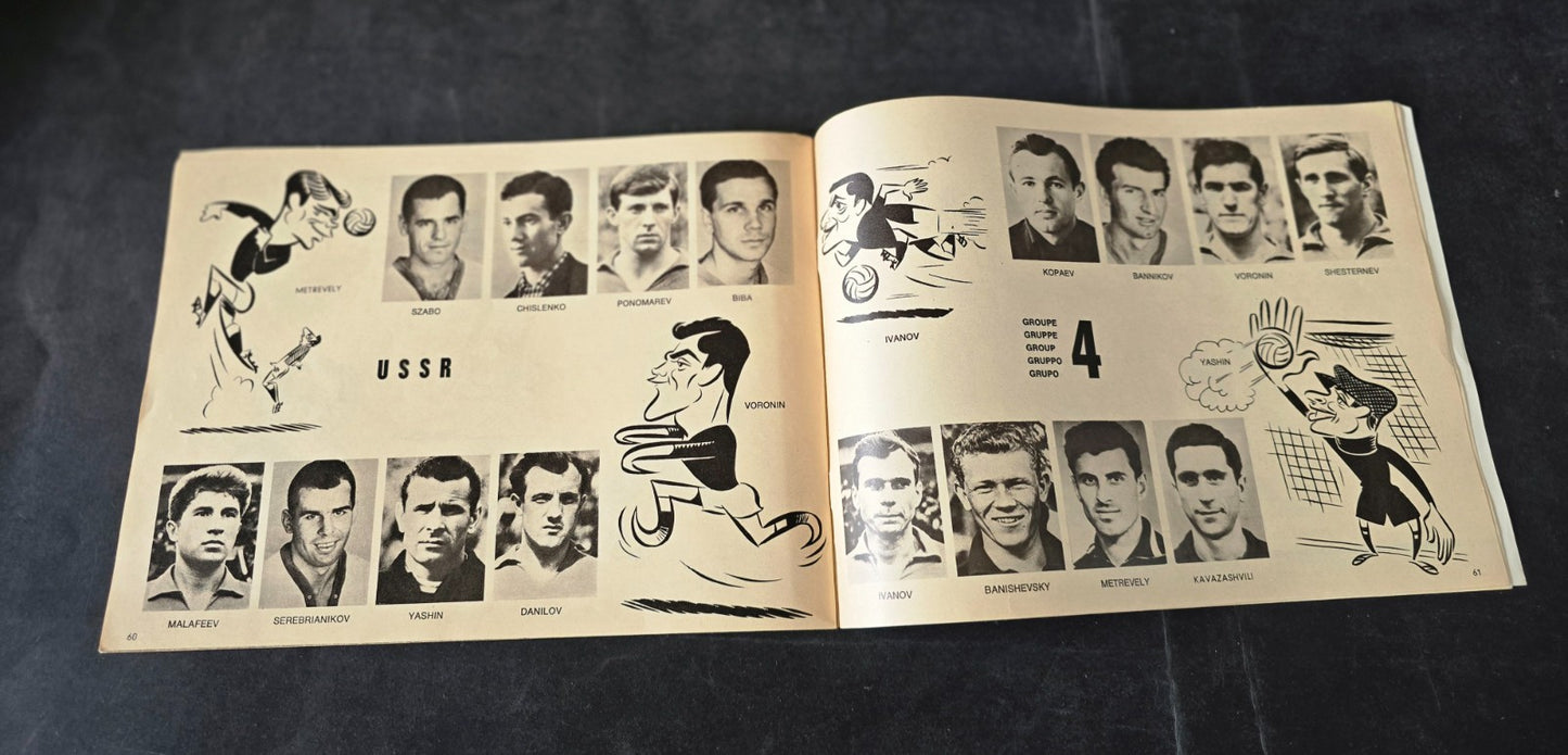 Programma Campionati del Mondo di Calcio 1966 multilingue Top Player & Rookie