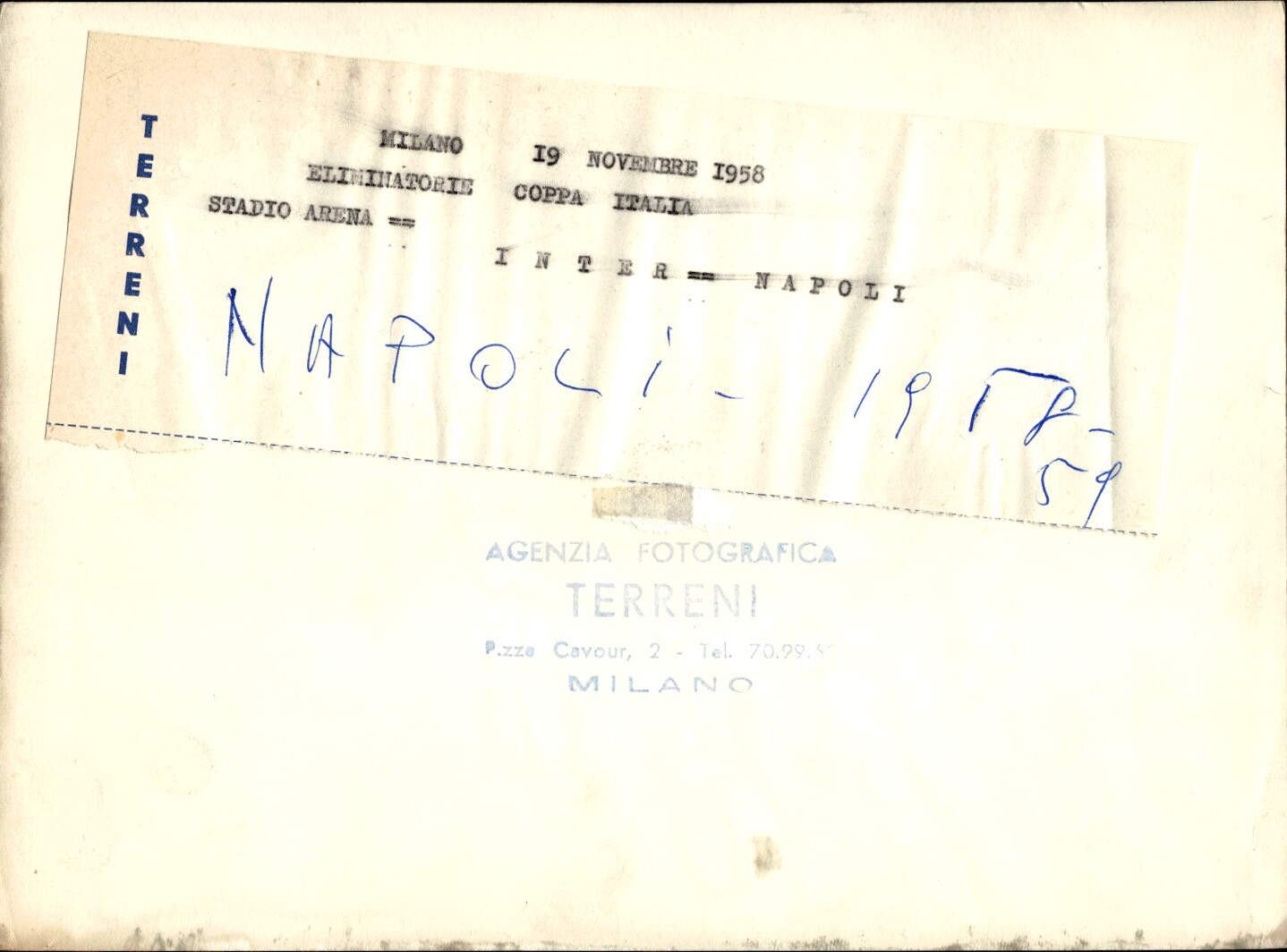 Foto formazione squadra Napoli 1959