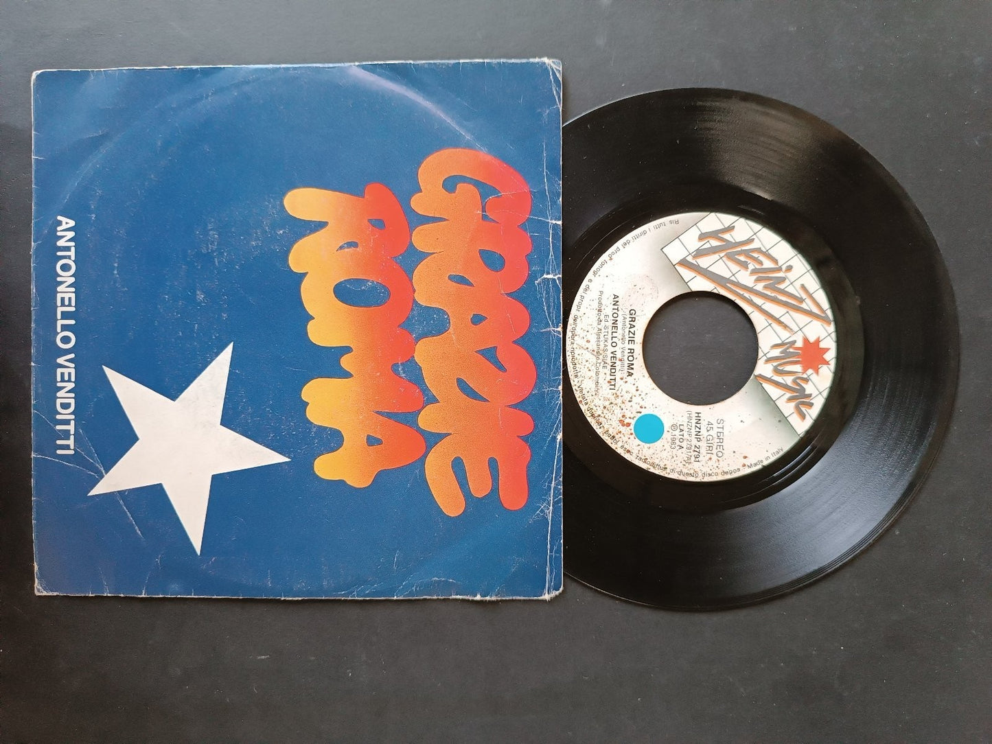 Vinile 45 giri GRAZIE ROMA Antonello Venditti