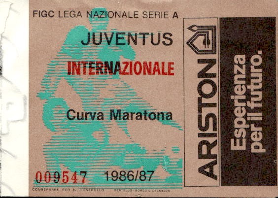 Biglietto stadio Juventus-Internazionale Lega Nazionale Serie A 1986-87