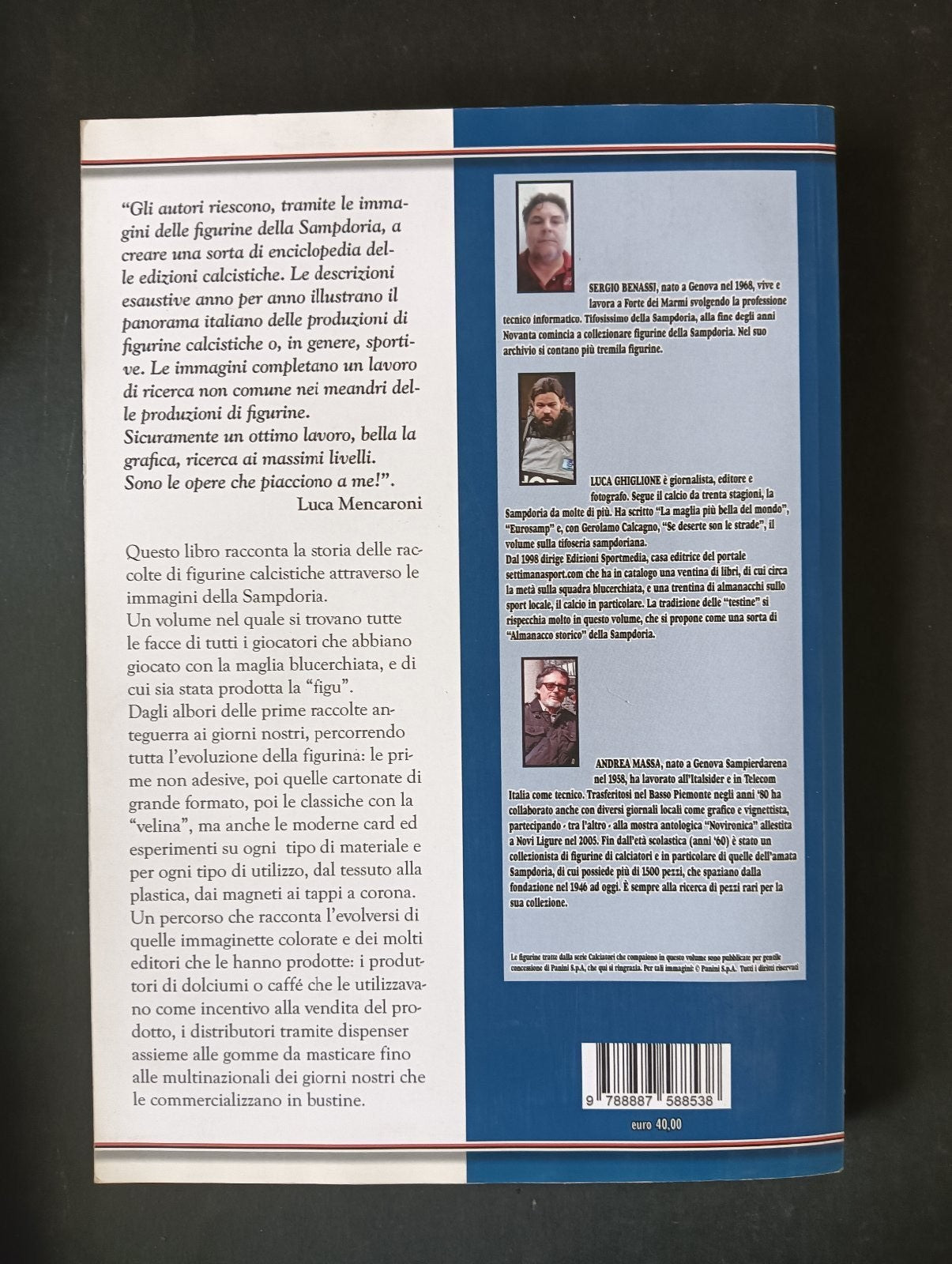 Benassi/Ghiglione/Massa FIGURINE SAMPDORIANE Sportmedia Ed