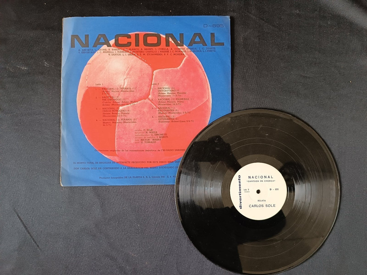 disco 33 giri divertimento nacional relata carlos campeon america