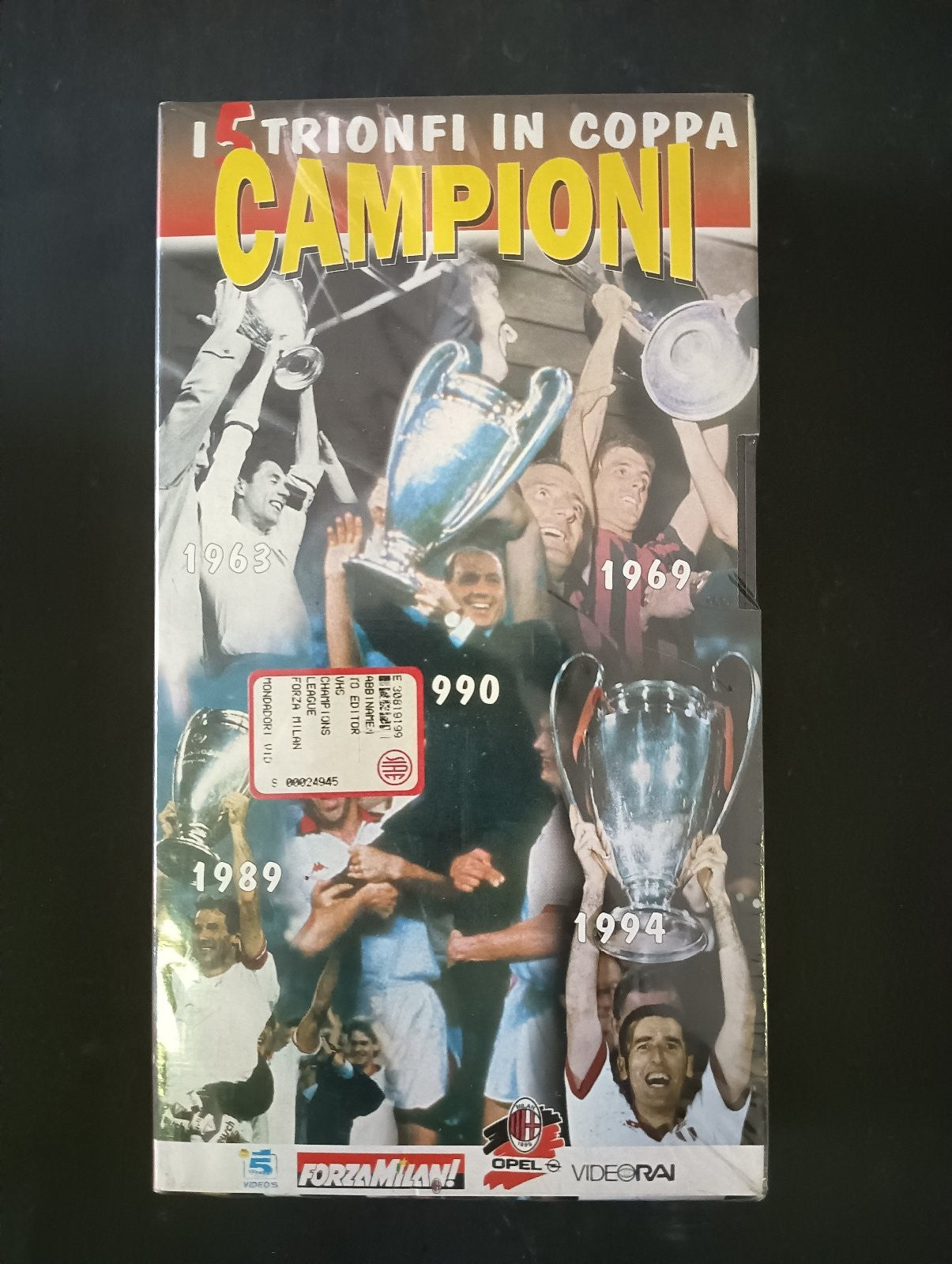VHS I 5 TRIONFI IN COPPA CAMPIONI VideoRai