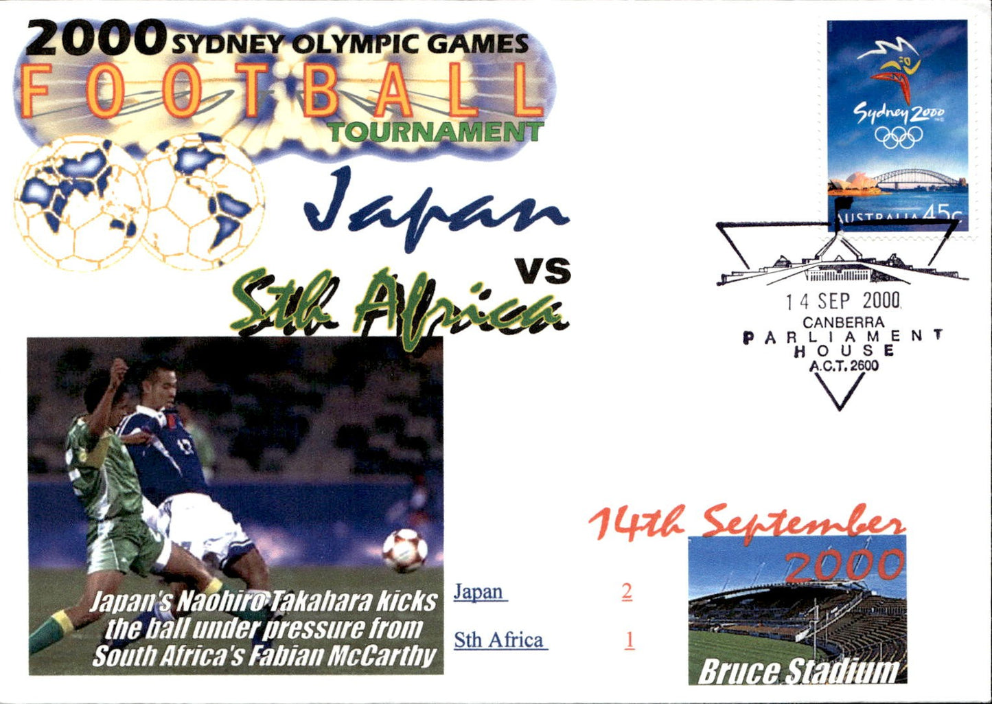 busta primo giorno Japan vs Stli Africa 2000