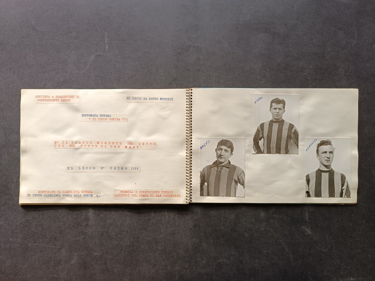 Album con ritagli fotografici Lecco Calcio