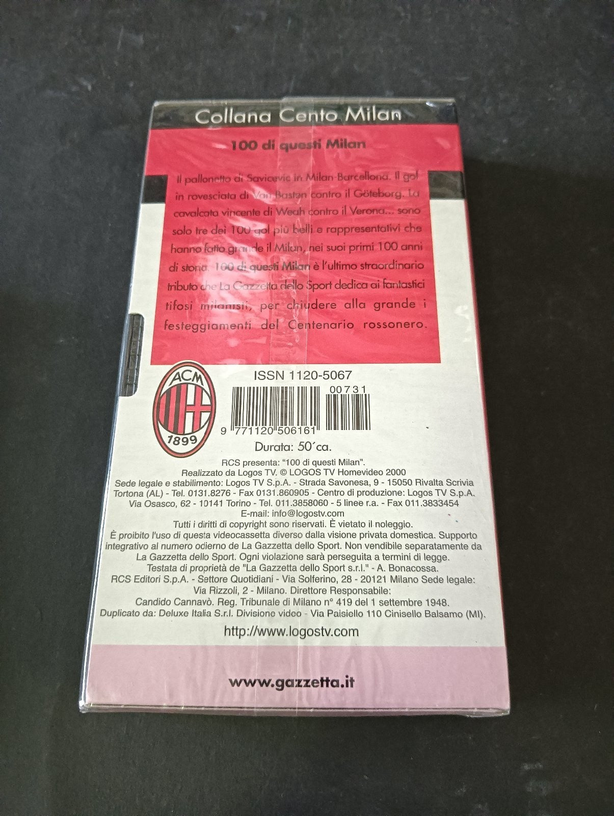 VHS COLLANA CENTO MILAN 100 DI QUESTI MILAN La Gazzetta dello Sport