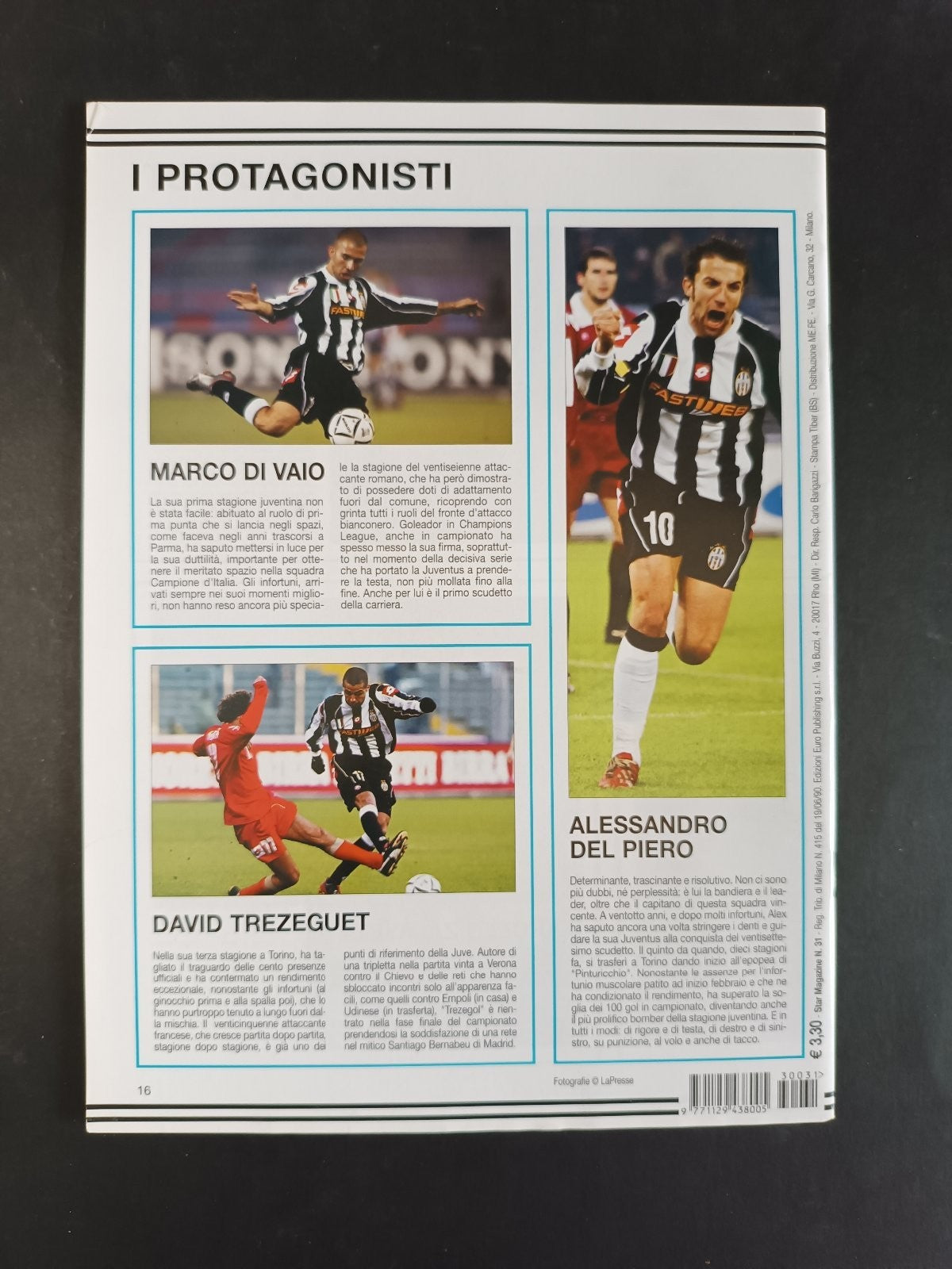 rivista STAR MAGAZINE JUVENTUS n 31 con poster