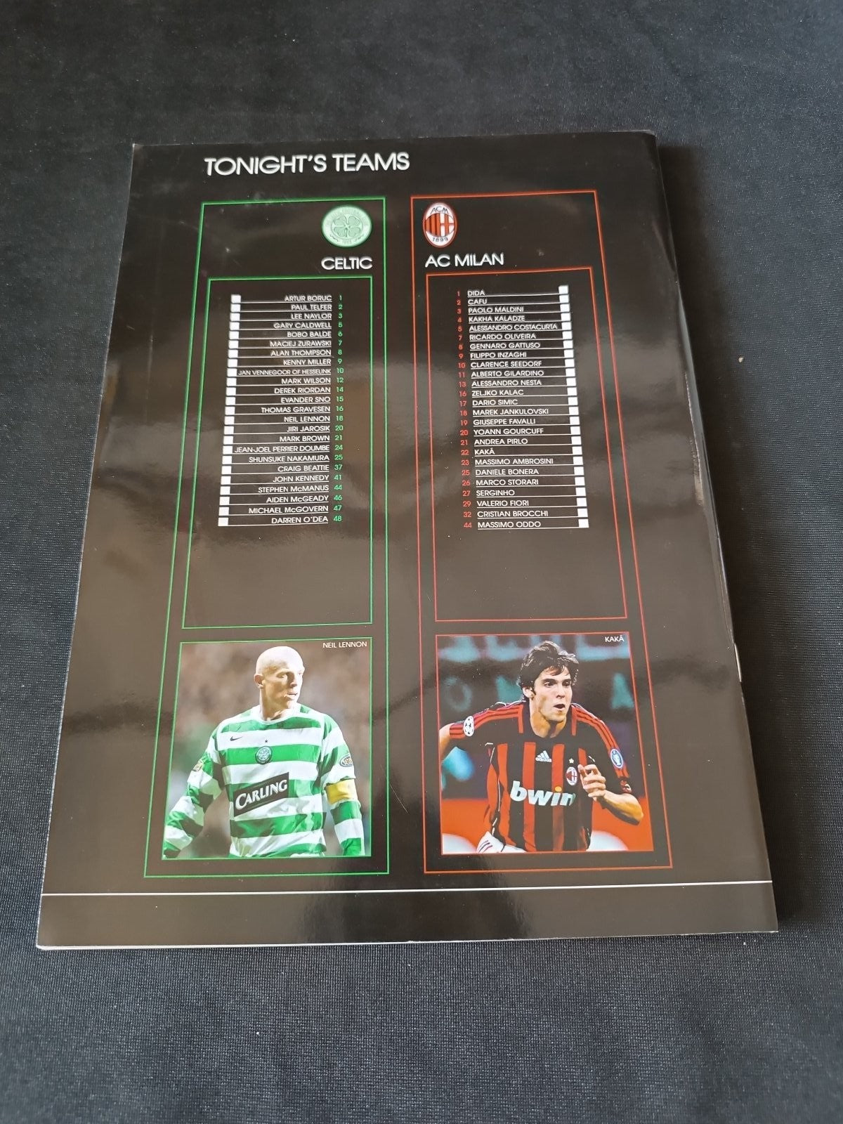 programma ufficiale Celtic - Milan Champions League 2006/2007