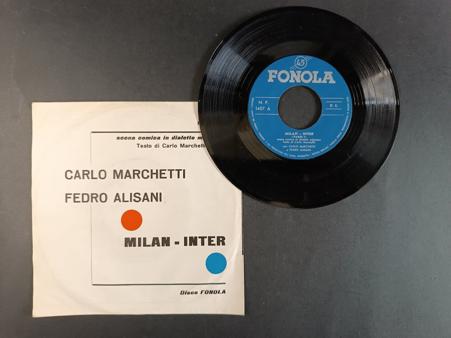 45 giri milan inter Marchetti Alisani scena comica in dialetto milanese