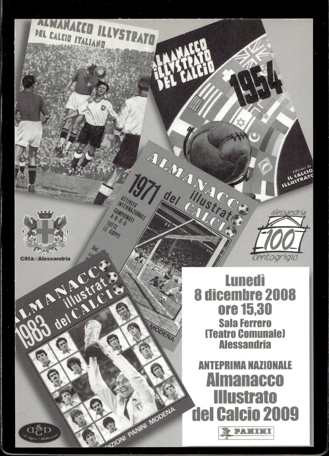 cartolina postcard Calcio promocar Almanacco Illustrato calcio 2009