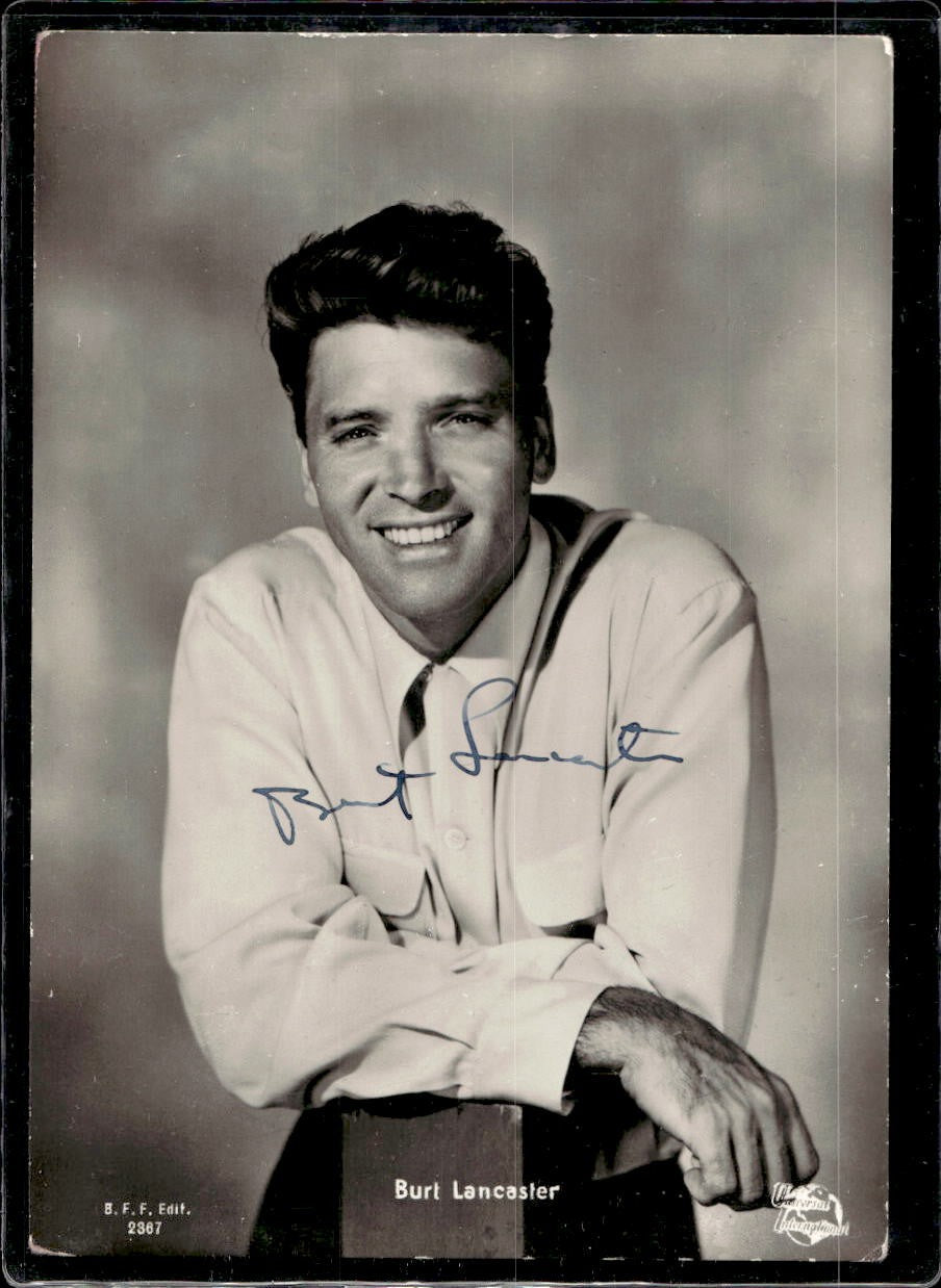 Cartolina Burt Lancaster con autografo