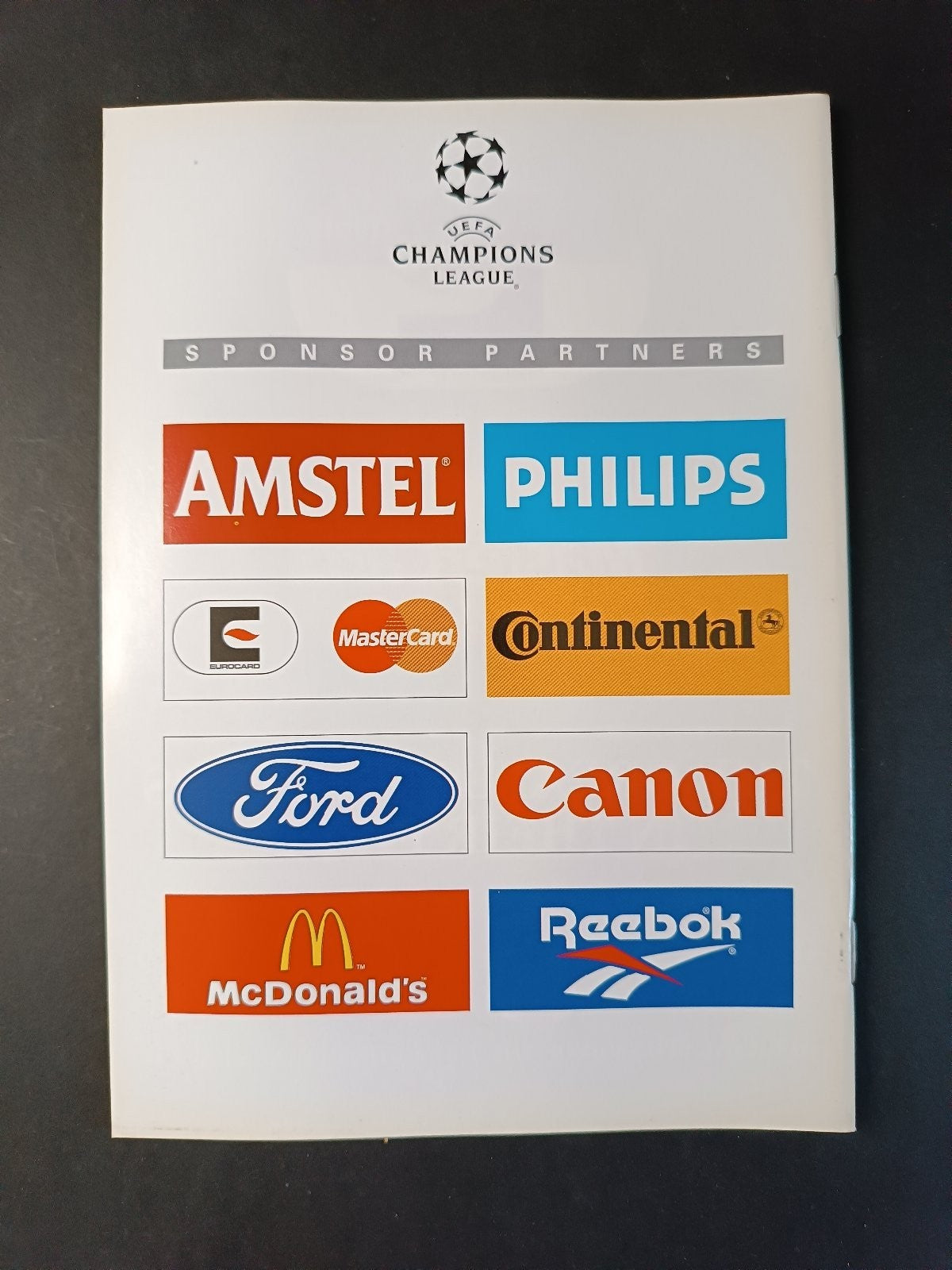 programma CHAMPIONS LEAGUE MILAN AC - Rosenborg BK 4 dicembre 1996