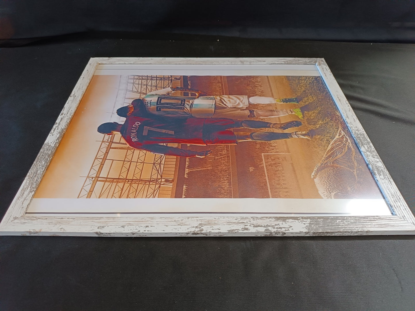 quadro con poster Ronaldo-Messi 65x55cm circa