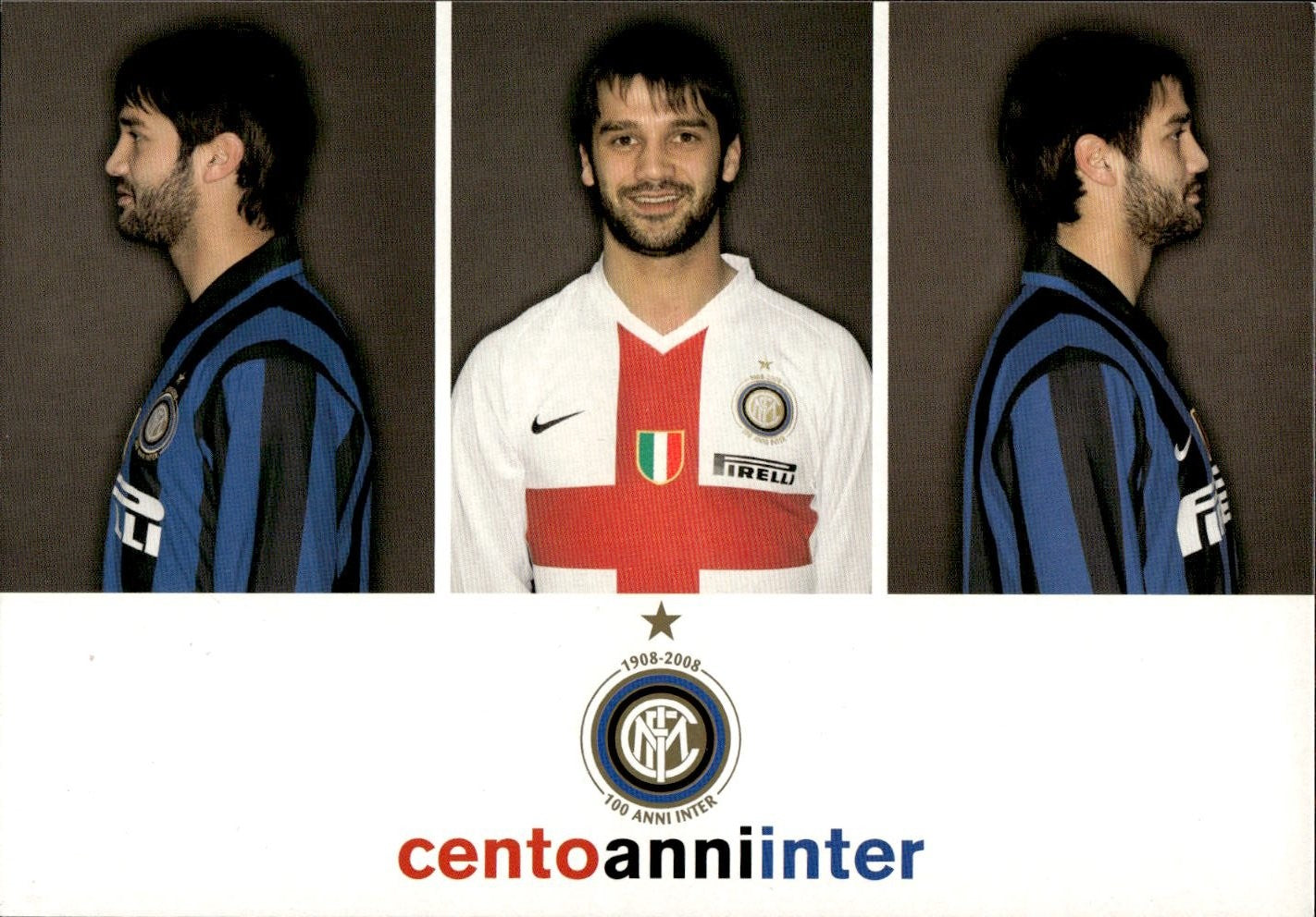 cartolina calciatori 100 anni Inter Chivun