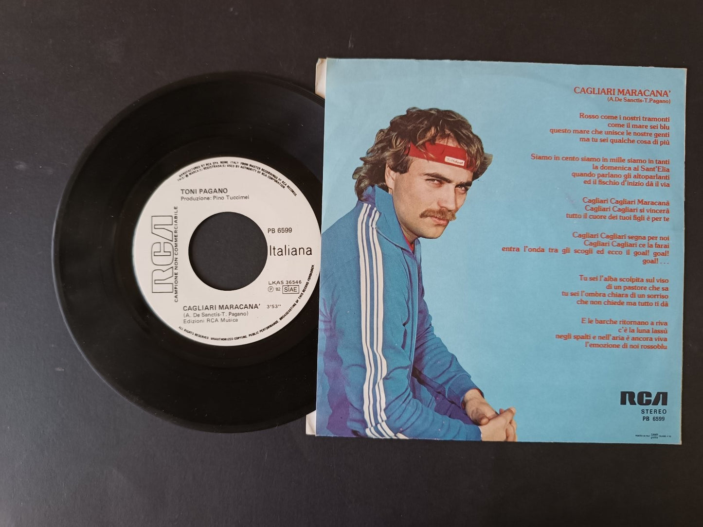 Vinile 45 giri CAGLIARI MARACANA' Inno ufficiale Cagliari Calcio
