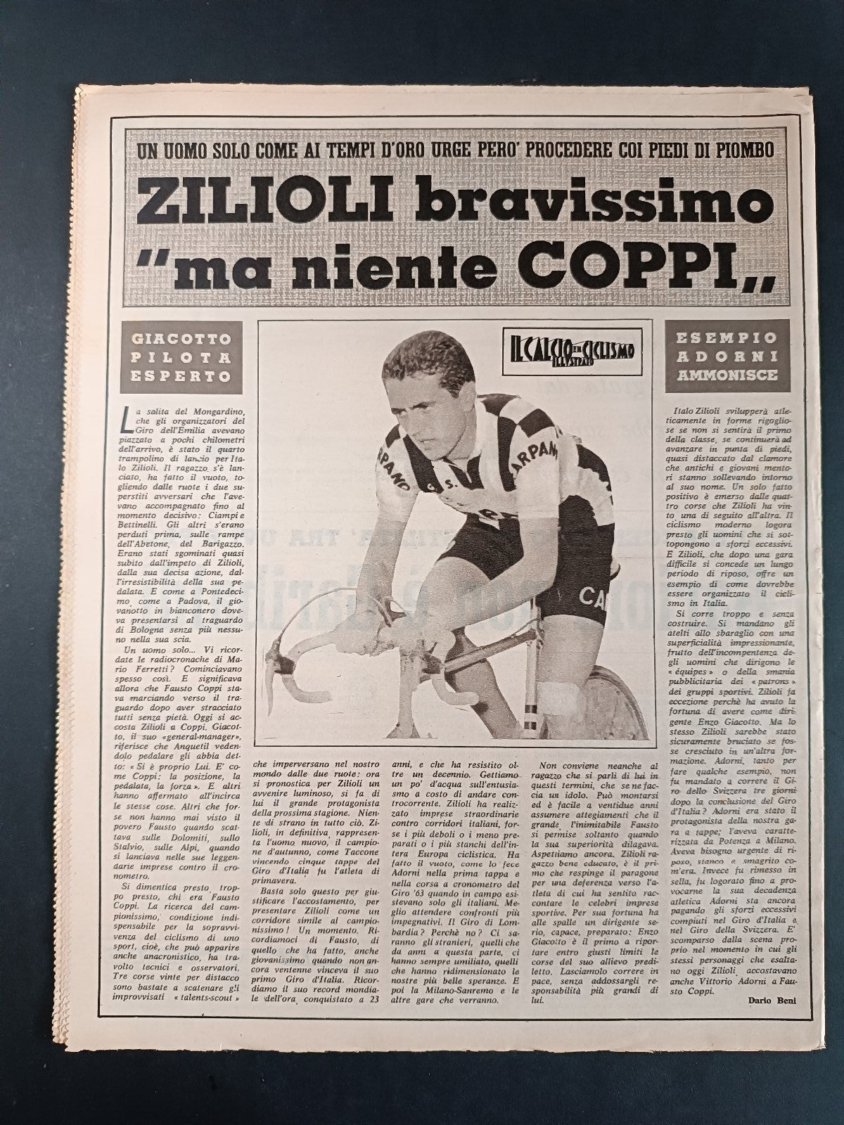 Rivista IL CALCIO e il CICLISMO ILLUSTRATO n 41 anno 1963 Sormani/Zilio