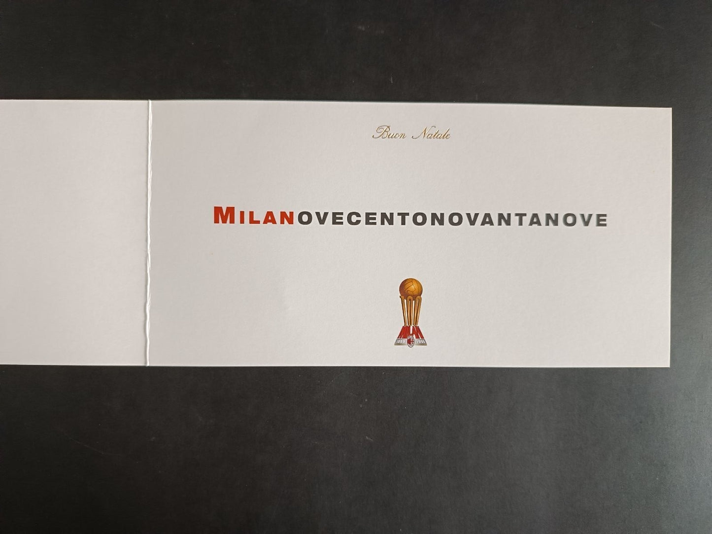 biglietto AUGURI NATALE MILAN AC 1999 - con timbro del centenario