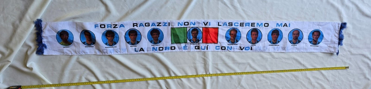 Sciarpa INTERNAZIONALE FC anni 80 epoca RUMENIGGE con volti dei giocatori (E2)