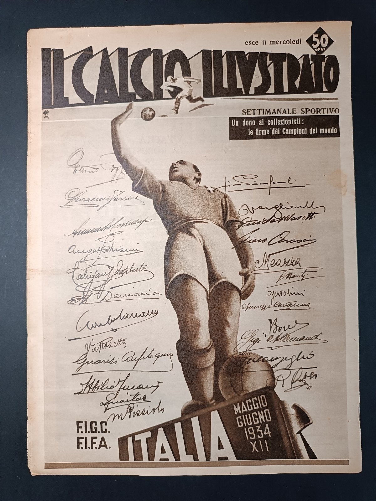Rivista IL CALCIO ILLUSTRATO numero 24 anno 1934 Coppa del Mondo