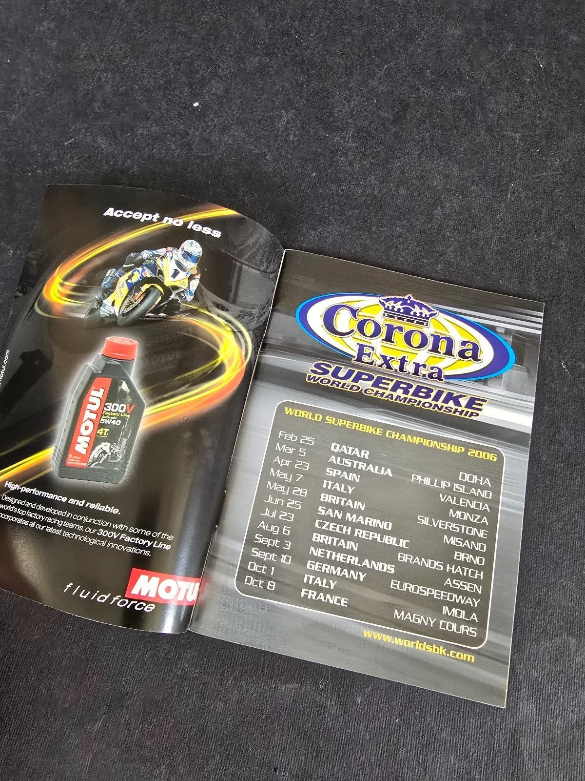 Autografo autograph originale su programms motogp Troy Bayliss motociclismo