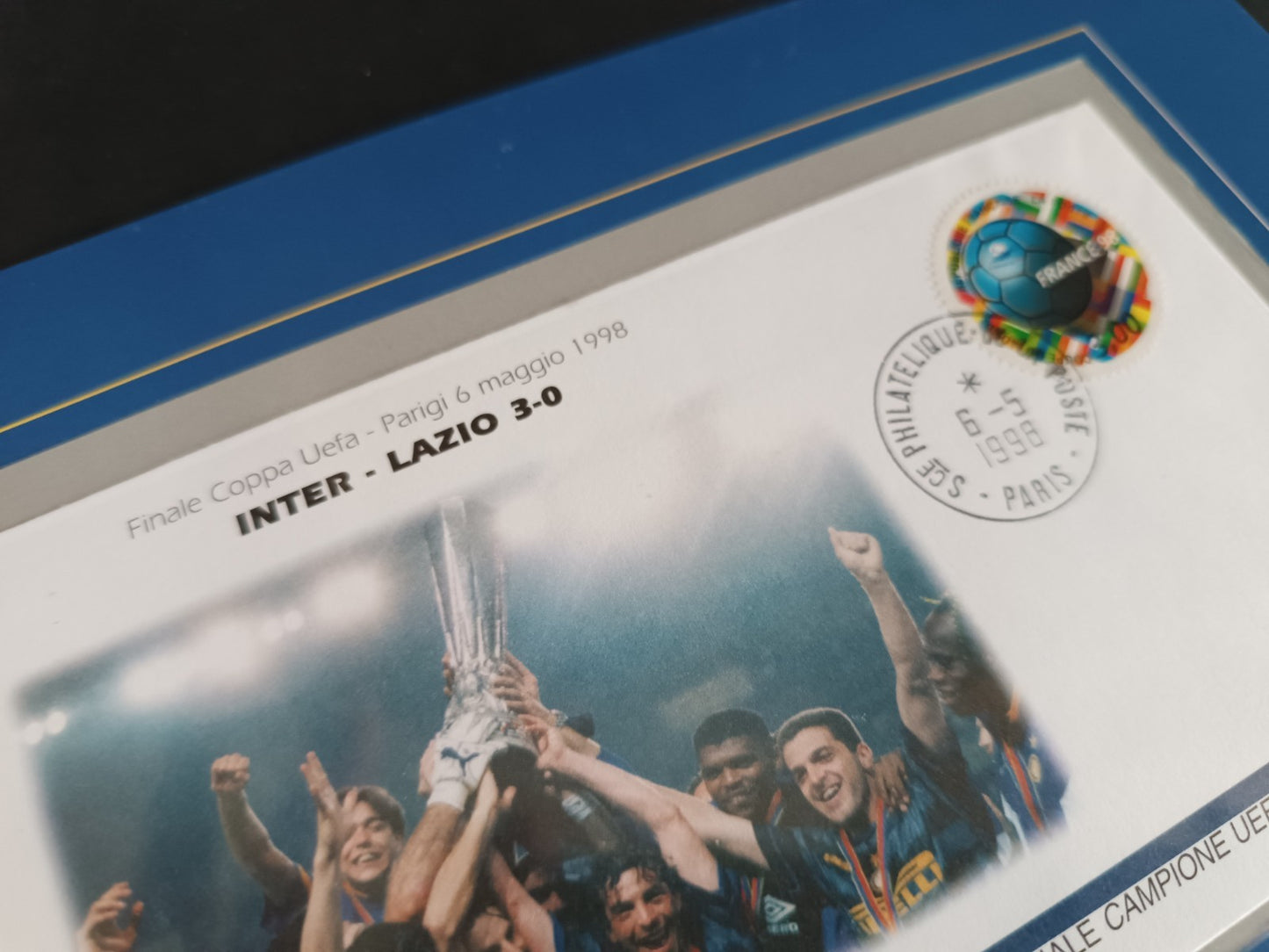 annullo Filatelico Bolaffi INTER Campione Uefa 1997/98