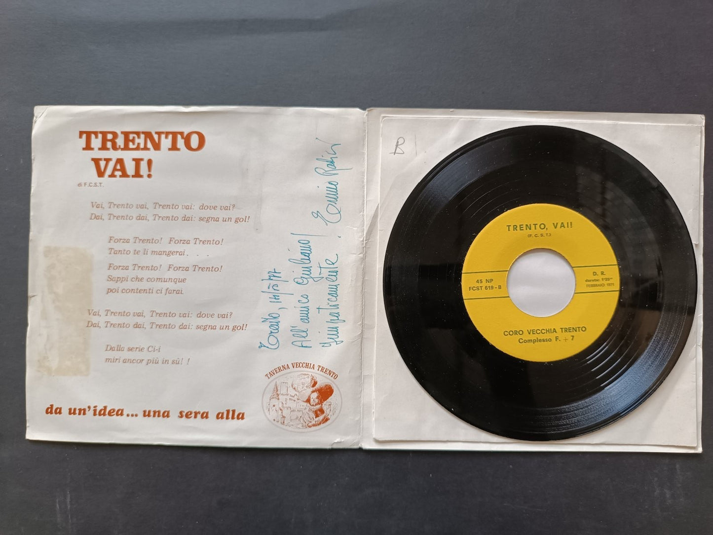 Vinile 45 giri TRENTO VAI!