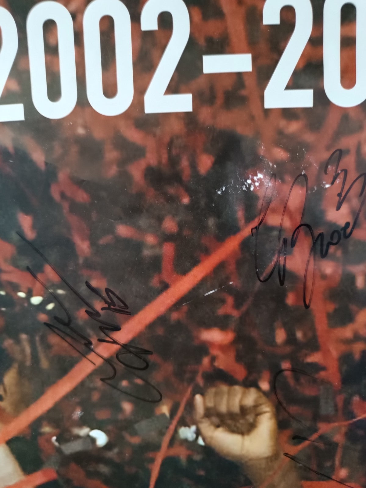 Poster AUTOGRAFATO originale CAMPIONI EUROPA 2002-2003 San Siro museo Arisi