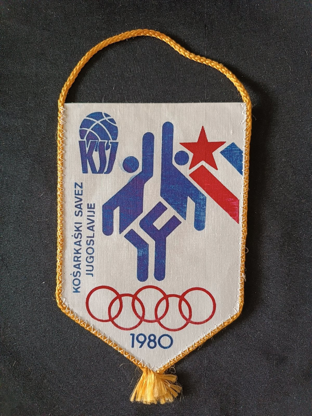 Gagliardetto Pennant Ko�arka�ki Savez Jugoslavije Olimpiadi 1980 Basket Vintage