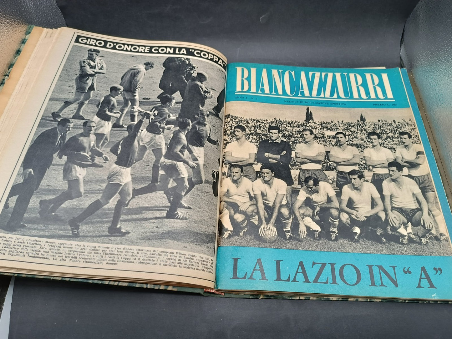 Annata rilegata rivista Calcio e ciclismo illustrato 1966 biancazzurri