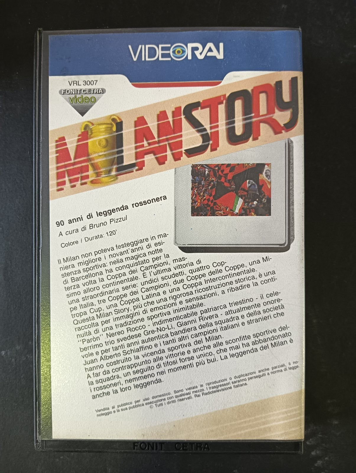 VHS MILANSTORY 90 ANNI DI LEGGENDA ROSSONERA VideoRai