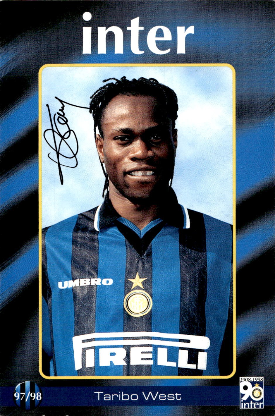 cartolina calciatori Inter 97/98 West