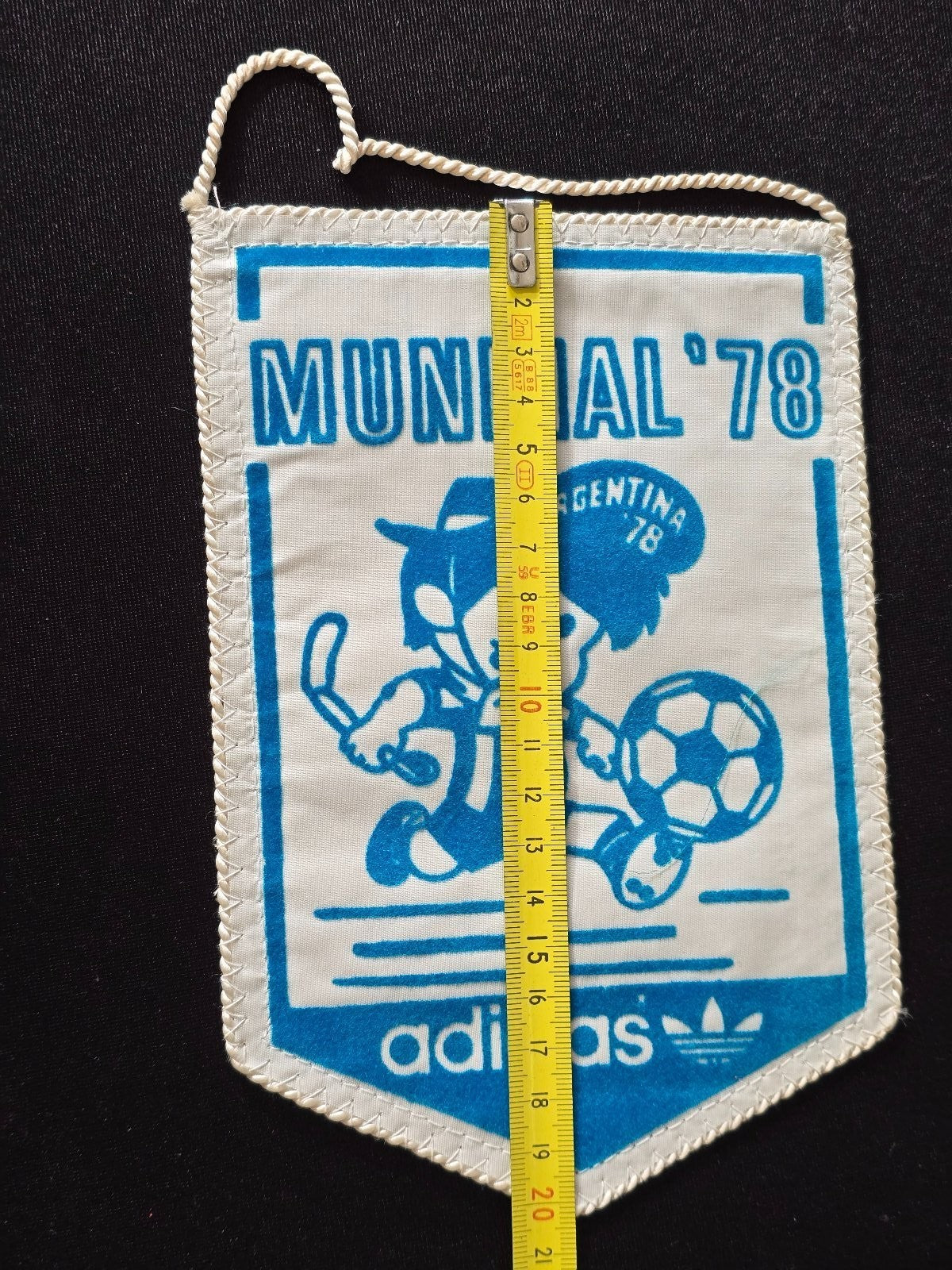 Gagliardetto pennant banderin originale Mundial 1978 Argentina Gauchito ADIDAS