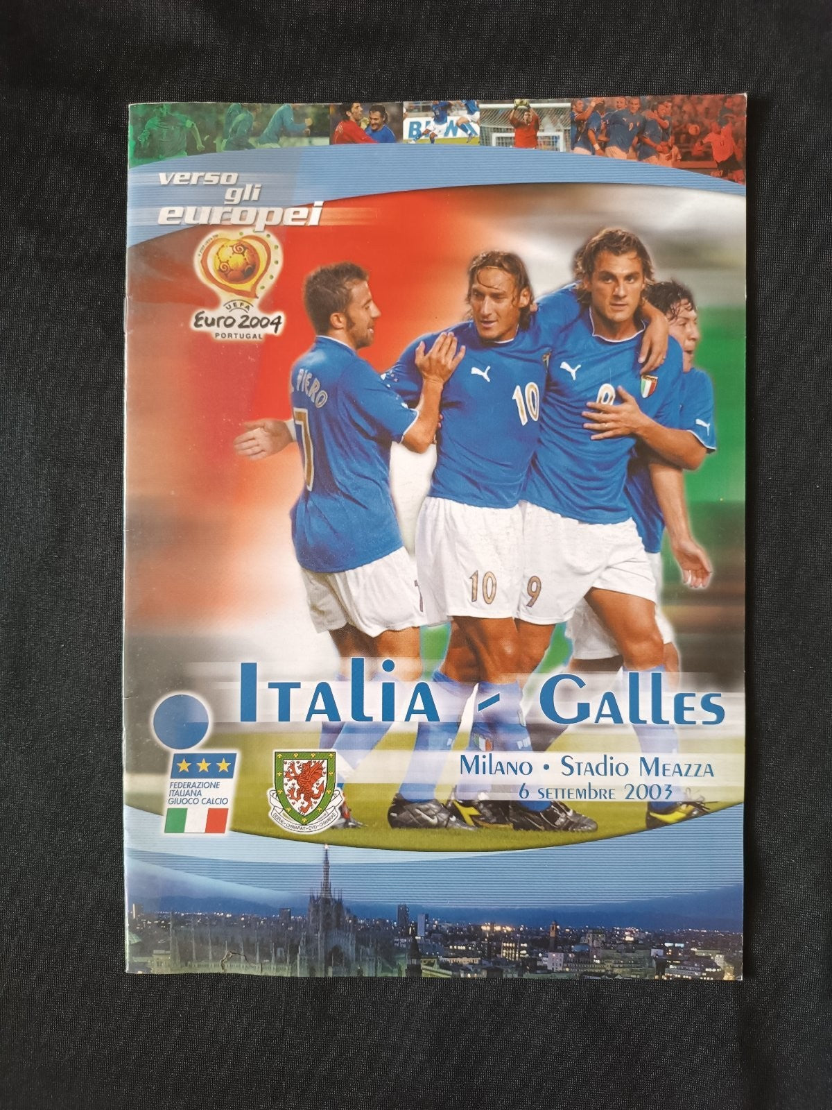 programma qualificazioni Euro 2004 Italia - Galle-s 6 settembre 2003