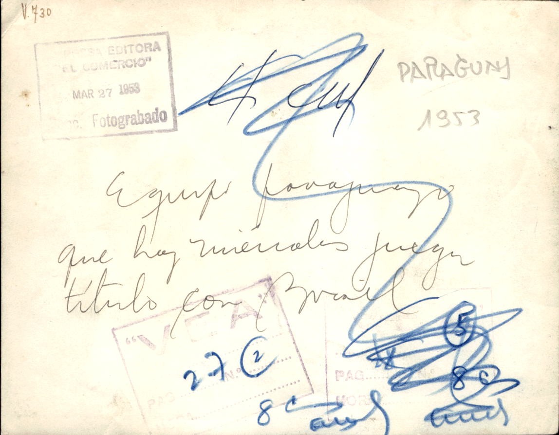 Foto fotografia d'agenzia calciatore squadra calcio Uruguay 1953 (13)