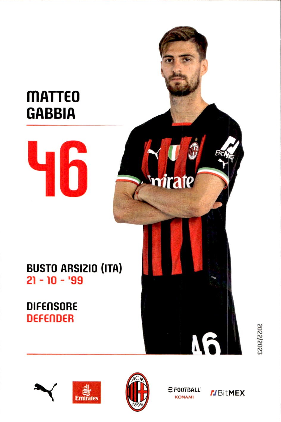 cartolina postcard Calcio Milan 2022/23 - Gabbia