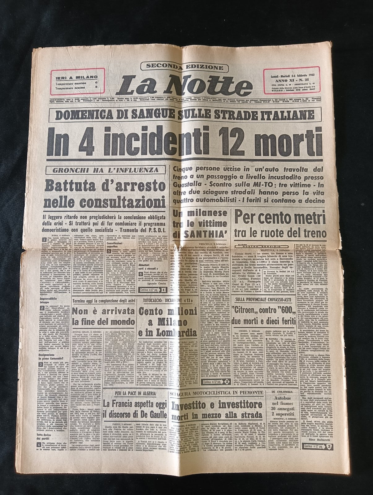 quotidiano LA NOTTE SPORT - INTER Bicicli Sani scontro