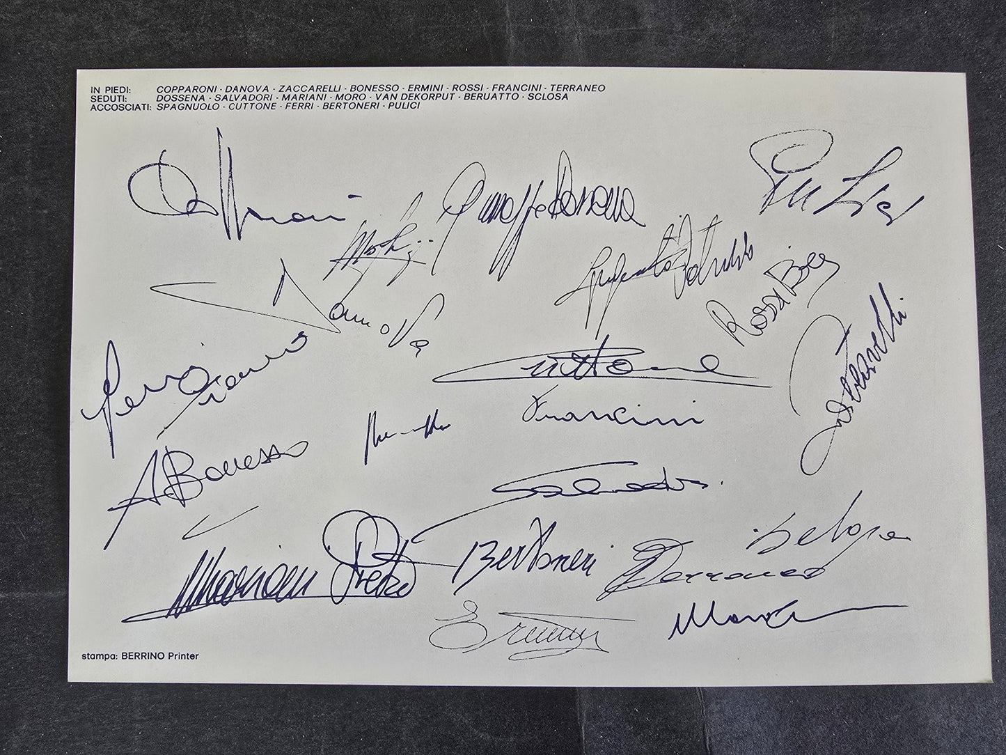 Cartolina Autografi stampati Torino Calcio 1981/82 ufficiale Tiko Barbero