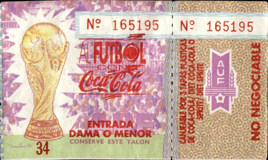 biglietto stadio AL FUTBOL CON COCA COLA N 165195