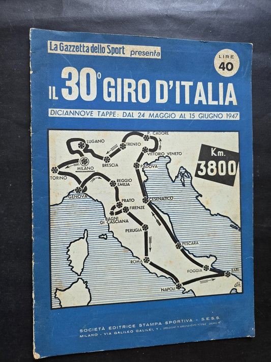 30� Giro d'ITALIA supplemento alla gazzetta dello sport 1947